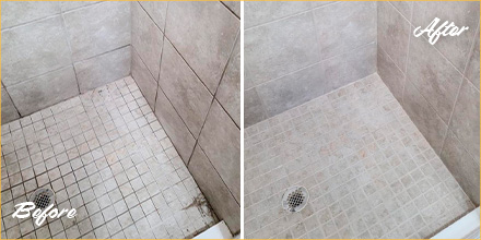 Shower Tile and Grout Cleaning, Before & Afters