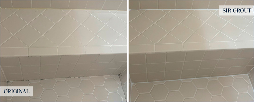 Shower Before and After Our Superb Caulking Services in Clermont, FL