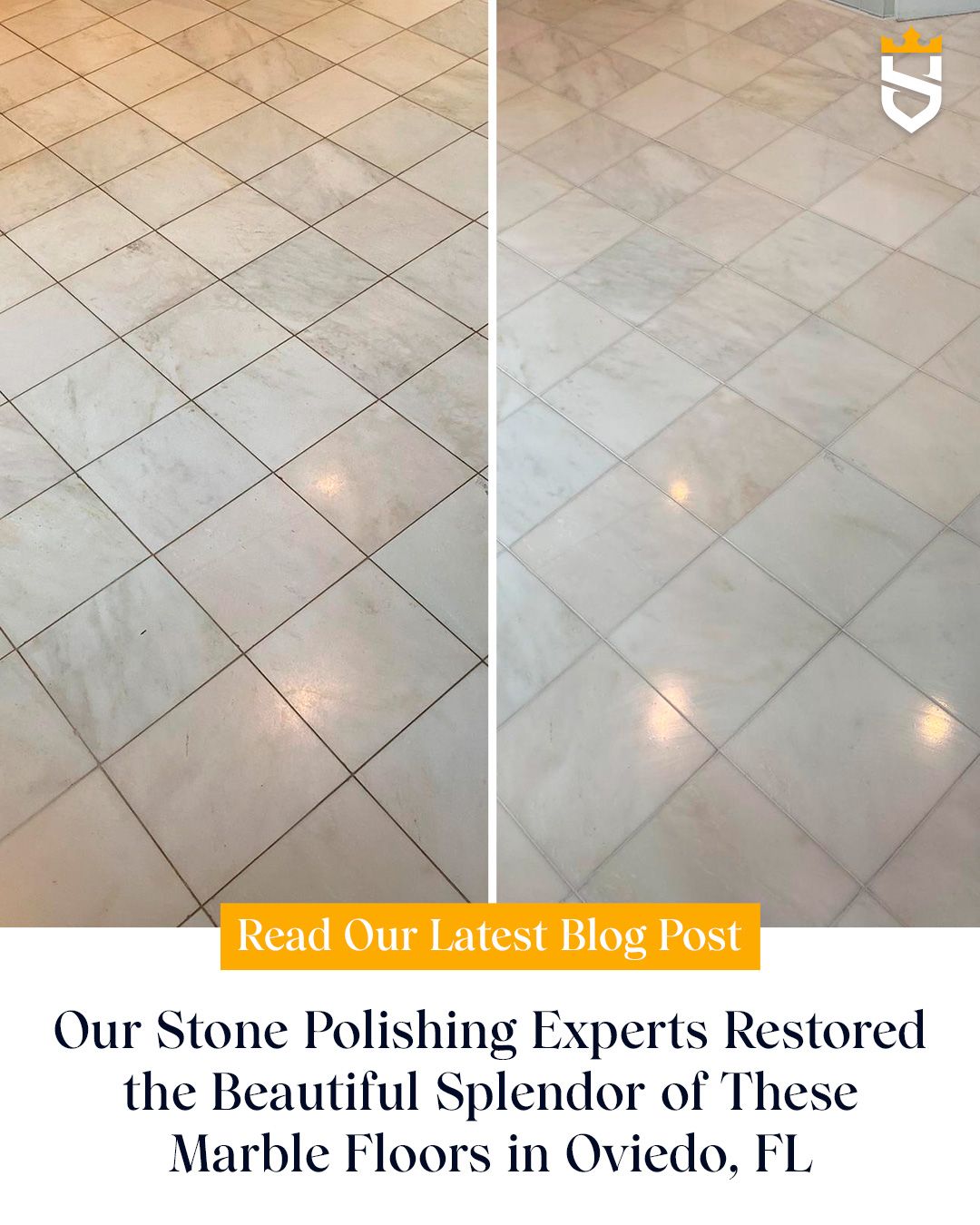 Our Stone Polishing Experts Restored the Beautiful Splendor of These Marble Floors in Oviedo, FL